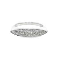 18kt White Gold Natural Round Diamond Signet Ring (.25ct)
