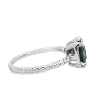 18kt White Gold Natural Cushion Sapphire and Natural Round Diamond Ring (1.71ct)