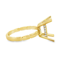 18kt Yellow Gold Natural Round Diamond Semi-Mount Ring (.15ct)