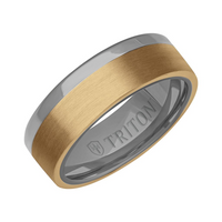 Triton 14kt Yellow Gold and Tantalum 7mm Matte Finish Ring