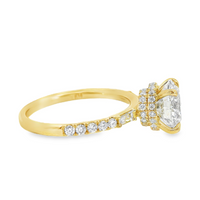 18kt Yellow Gold Lab-Grown Round & Natural Baguette Diamonds Engagement Ring (2.54ct)