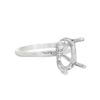 18kt White Gold Natural Round Diamond Semi-Mount Ring (.12ct)