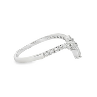 18kt Yellow Gold Natural Pear and Round Diamond Wedding Ring (.44ct)