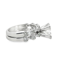 18kt White Gold Lab-Grown Princess Diamond and Natural Diamond Wedding Ring Set (2.92ct)