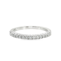 18kt White Gold Natural Round Diamond Wedding Ring (.18ct)