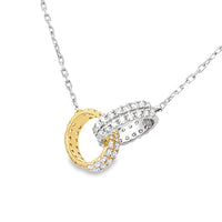 18kt Tu-Tone Gold Natural Diamond Interlocking Pendant (0.76ct)