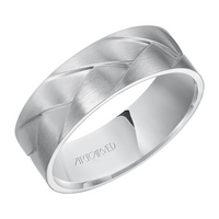 Artcarved 14kt White Gold 7mm Interwoven Design Satin Finish Wedding Band