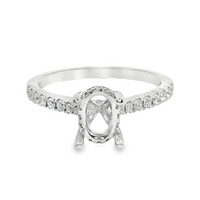 18kt White Gold Hidden Halo Natural Diamonds Semi-Mount Ring (0.26ct)