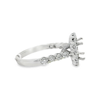 18kt White Gold Halo Natural Diamonds Semi-Mount Ring (0.95ct)