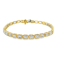 14kt Yellow Gold Lab-Grown Emerald Diamond 7" Tennis Bracelet (10.00ct)