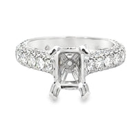 18kt White Gold Pave Natural Diamonds Semi-Mount Ring (0.5ct)