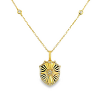 18kt Yellow Gold Natural Round Diamond Shield Pendant (.27ct)