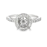 18kt White Gold Halo Natural Diamonds Semi-Mount Ring (0.45ct)