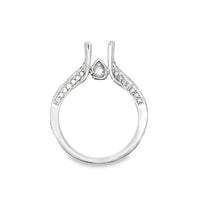 18kt White Gold Natural Baguette and Round Diamond Semi-Mount Ring (.71ctw)