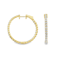 18kt Yellow Gold Natural Diamonds Large Hoop Earrings (2.18ct)
