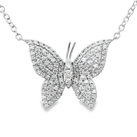 18kt White Gold Natural Diamond Butterfly Pendant (0.36ct)