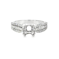 18kt White Gold Split Shank Natural Diamonds Semi-Mount Ring (0.48ct)