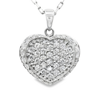 18kt White Gold Natural Diamond Heart Pendant (0.58ct)