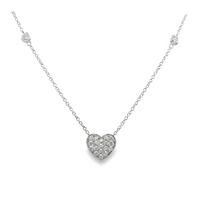 18kt White Gold Natural Diamond Heart Pendant (.32ct)