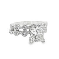 18kt White Gold Lab-Grown Princess Diamond and Natural Diamond Wedding Ring Set (2.92ct)