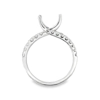 18kt White Gold Contemporary Natural Diamonds Semi-Mount Ring (0.71ct)