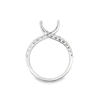 18kt White Gold Contemporary Natural Diamonds Semi-Mount Ring (0.71ct)