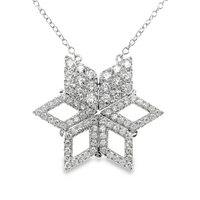 18kt White Gold Natural Diamond Convertible Star Pendant (0.91ct)