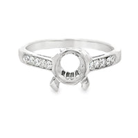 18kt White Gold Vintage Natural Diamonds Semi-Mount Ring (0.25ct)
