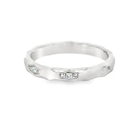 18kt White Gold Diamond Geometric Wedding Ring (0.14ct)