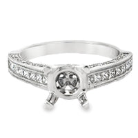 18kt White Gold Cathedral Natural Diamonds Semi-Mount Ring (0.73ct)