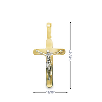 18kt Two-Tone Gold Italian Made Crucifix Charm (6.09g)