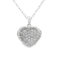 18kt White Gold Natural Diamond Heart Pendant (0.58ct)