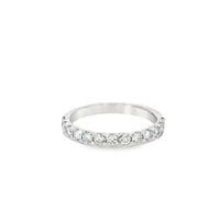 18kt White Gold Diamond Half Bezel Wedding Ring (0.63ct)