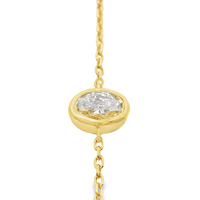 18kt Yellow Gold 7" Natural Oval Diamond Cable Link Bracelet (.18ct)