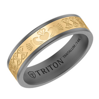 Triton 14kt and Tantalum Tu-Tone 6mm Celtic Matte Finish Wedding Band