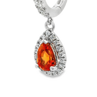 18kt White Gold Padparadscha Sapphires And Diamonds Drop Earrings (1.50ct)