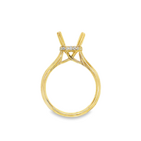 18kt Yellow Gold Natural Round Diamond Semi-Mount Ring (.13ct)