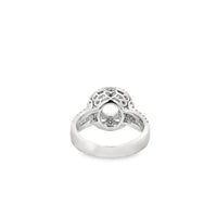 18kt White Gold Double Halo Natural Diamonds Semi-Mount Ring (1.09ct)