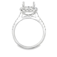 18kt White Gold Halo Natural Diamonds Semi-Mount Ring (0.93ct)