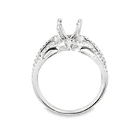 18kt White Gold Split Shank Natural Diamonds Semi-Mount Ring (0.28ct)