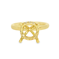 18kt Yellow Gold Natural Round Diamond Semi-Mount Ring (.11ct)