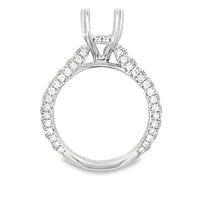 18kt White Gold Pave Natural Diamonds Semi-Mount Ring (0.5ct)