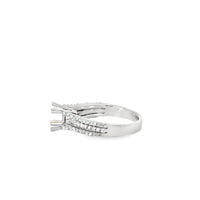 18kt White Gold Split Shank Natural Diamonds Semi-Mount Ring (0.45ct)