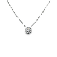 14kt White Gold Lab-Grown Round Diamond Pendant (.70ct)