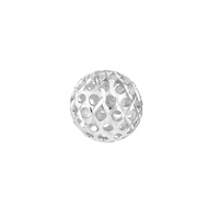 14kt White Gold 8mm Hollow Laser Ball Stud Earrings