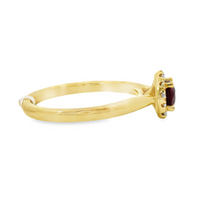 18kt Yellow Gold Round Natural Ruby and Round Natural Diamonds Ring (0.68ct)
