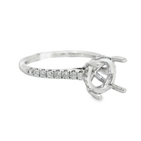 18kt White Gold Natural Round Diamond Semi-Mount Ring (.28ct)