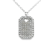 18kt White Gold Natural Diamond Bar Pendant (0.63ct)