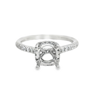 18kt White Gold Natural Round Diamond Semi-Mount Ring (.24ct)