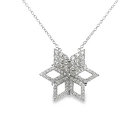 18kt White Gold Natural Diamond Convertible Star Pendant (0.91ct)